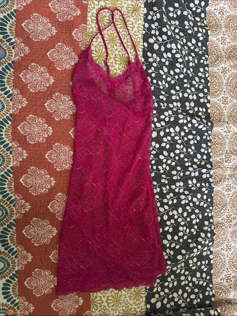 Victoria's Secret Hot Pink Lace Camisole